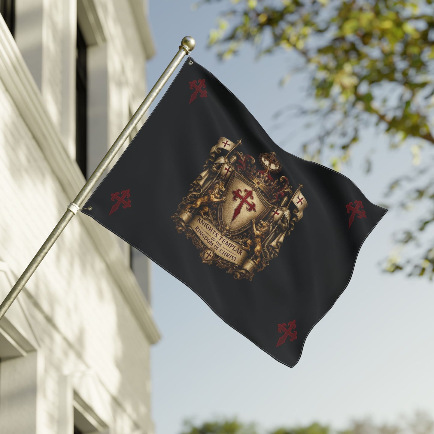 Knights Templar Double-Sided Flag – Kingdom of Christ Crest