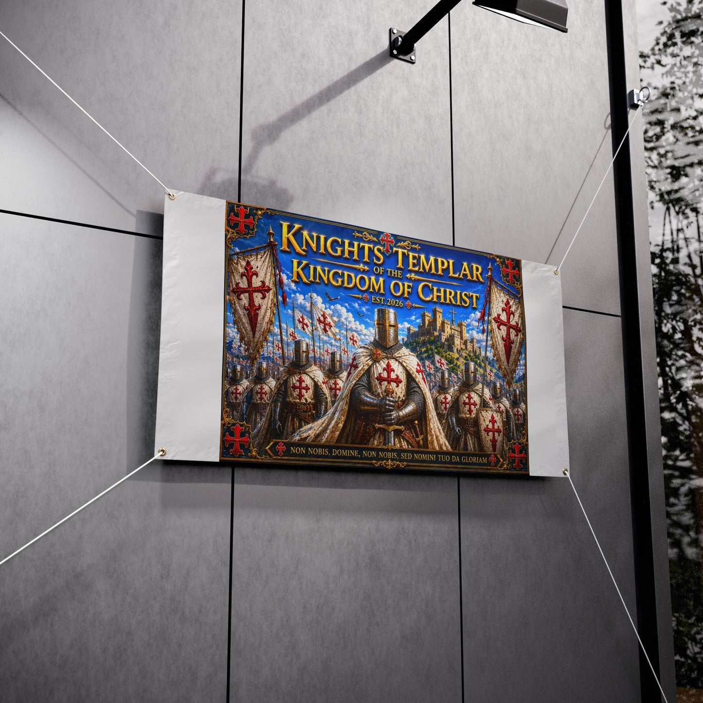 Knights Templar Vinyl Banner – Kingdom of Christ Religious Outdoor Sign