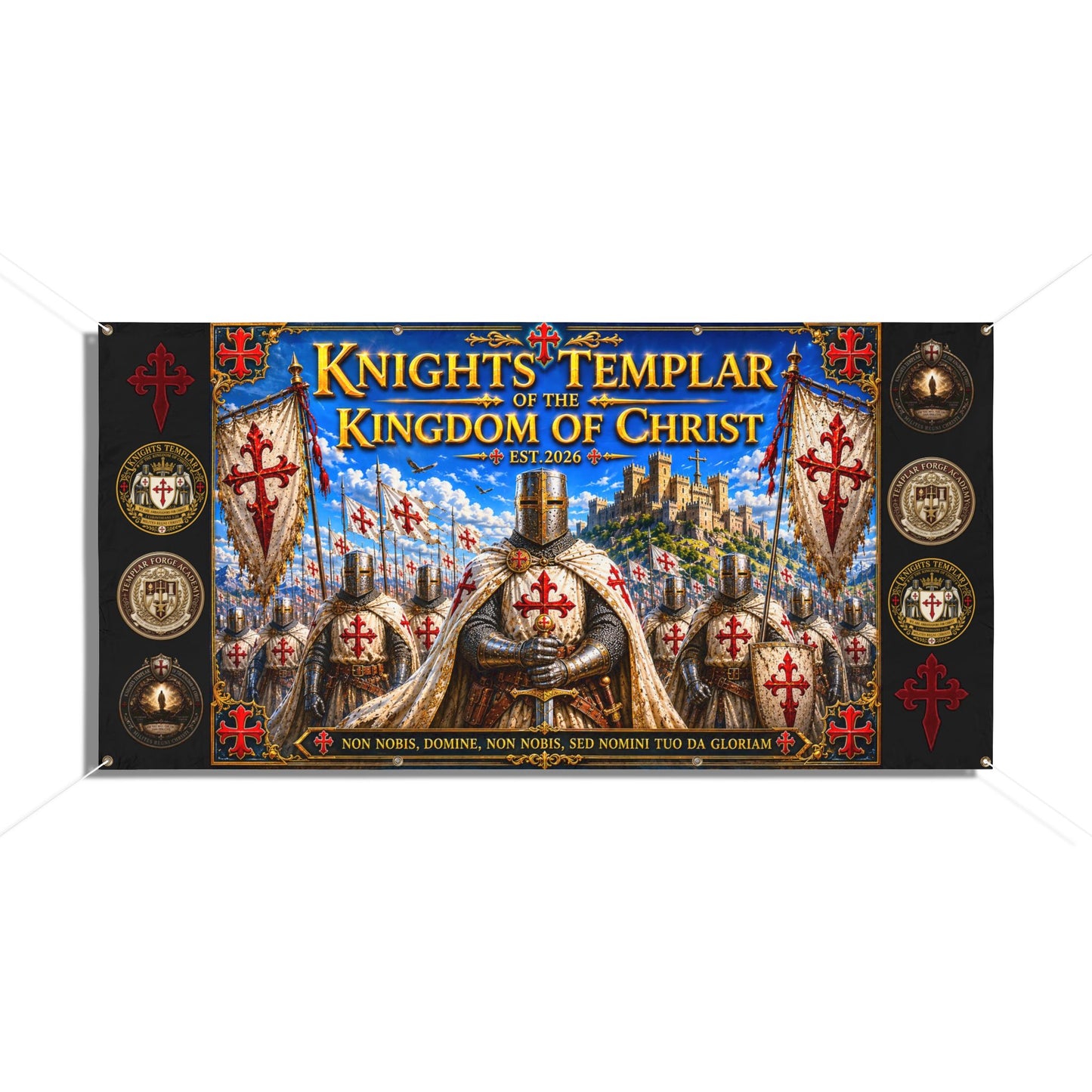 Knights Templar Vinyl Banner – Kingdom of Christ Religious Outdoor Sign