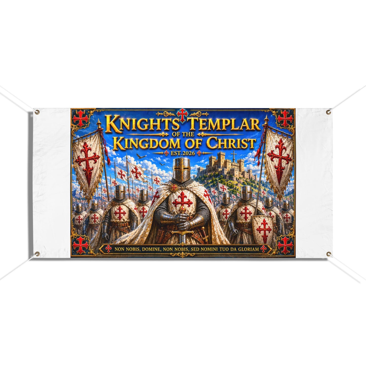 Knights Templar Vinyl Banner – Kingdom of Christ Religious Outdoor Sign