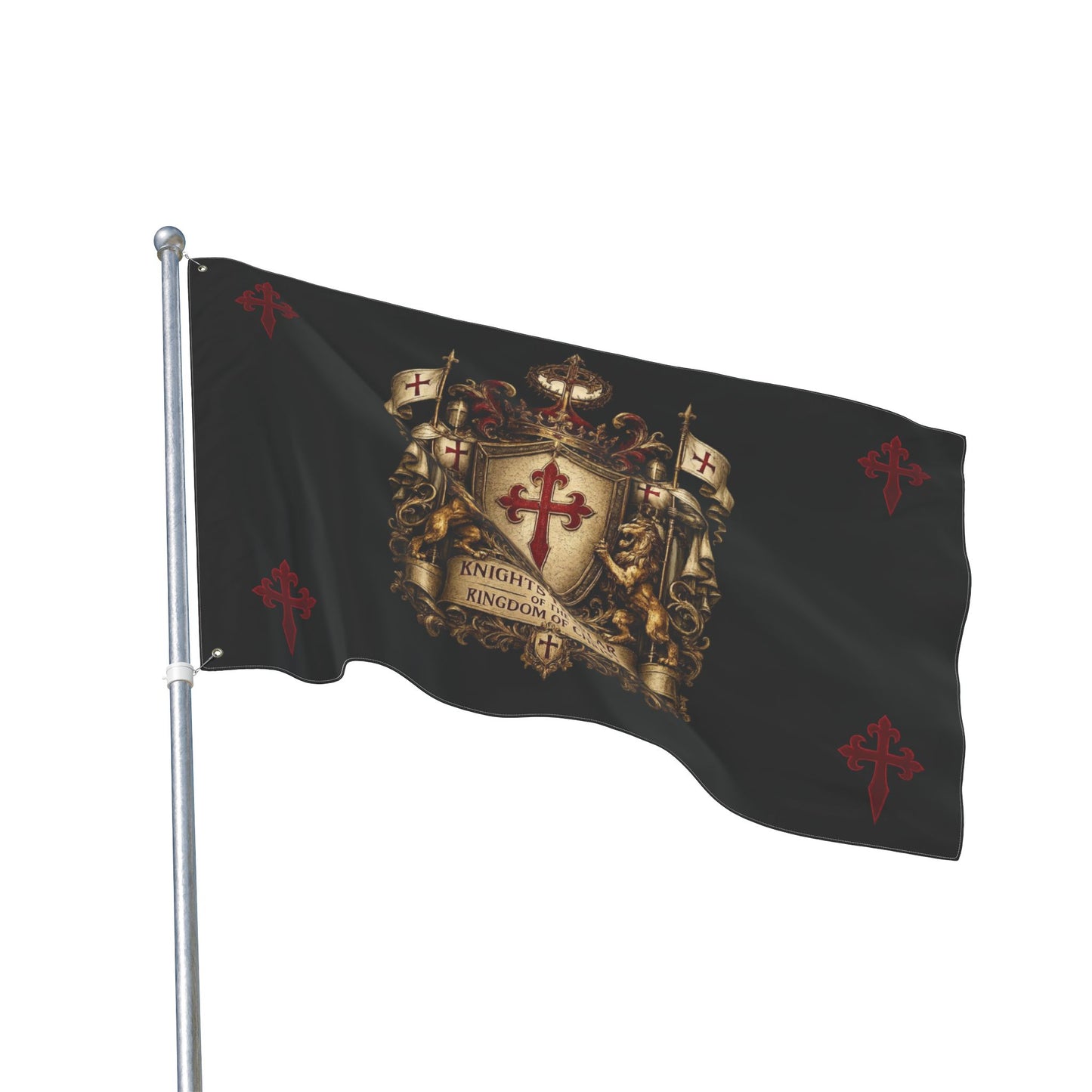 Knights Templar Double-Sided Flag – Kingdom of Christ Crest