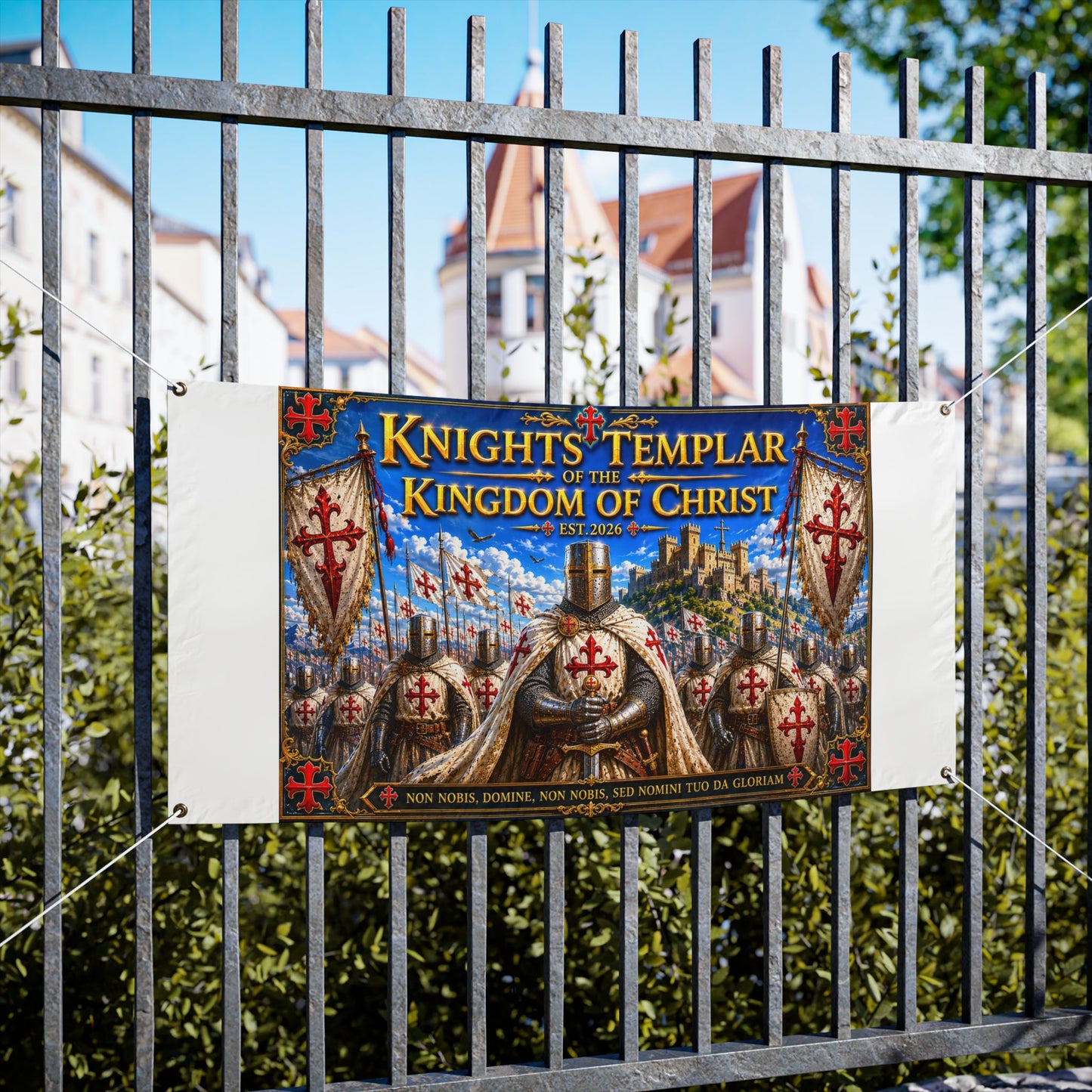 Knights Templar Vinyl Banner – Kingdom of Christ Religious Outdoor Sign