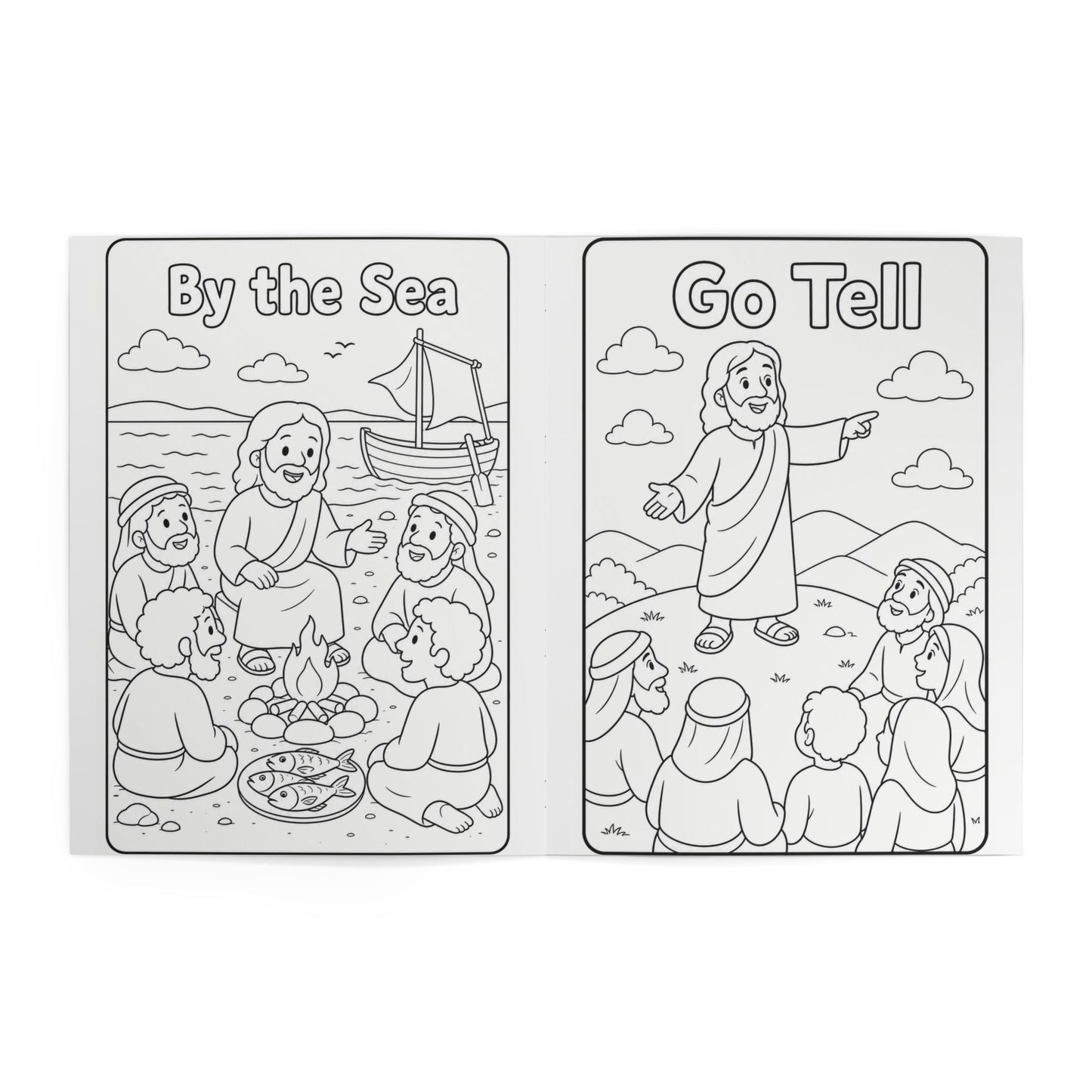 Calvery Cross Apparel "God Loves Me" Coloring Book — Christian Bible Stories Kids Book