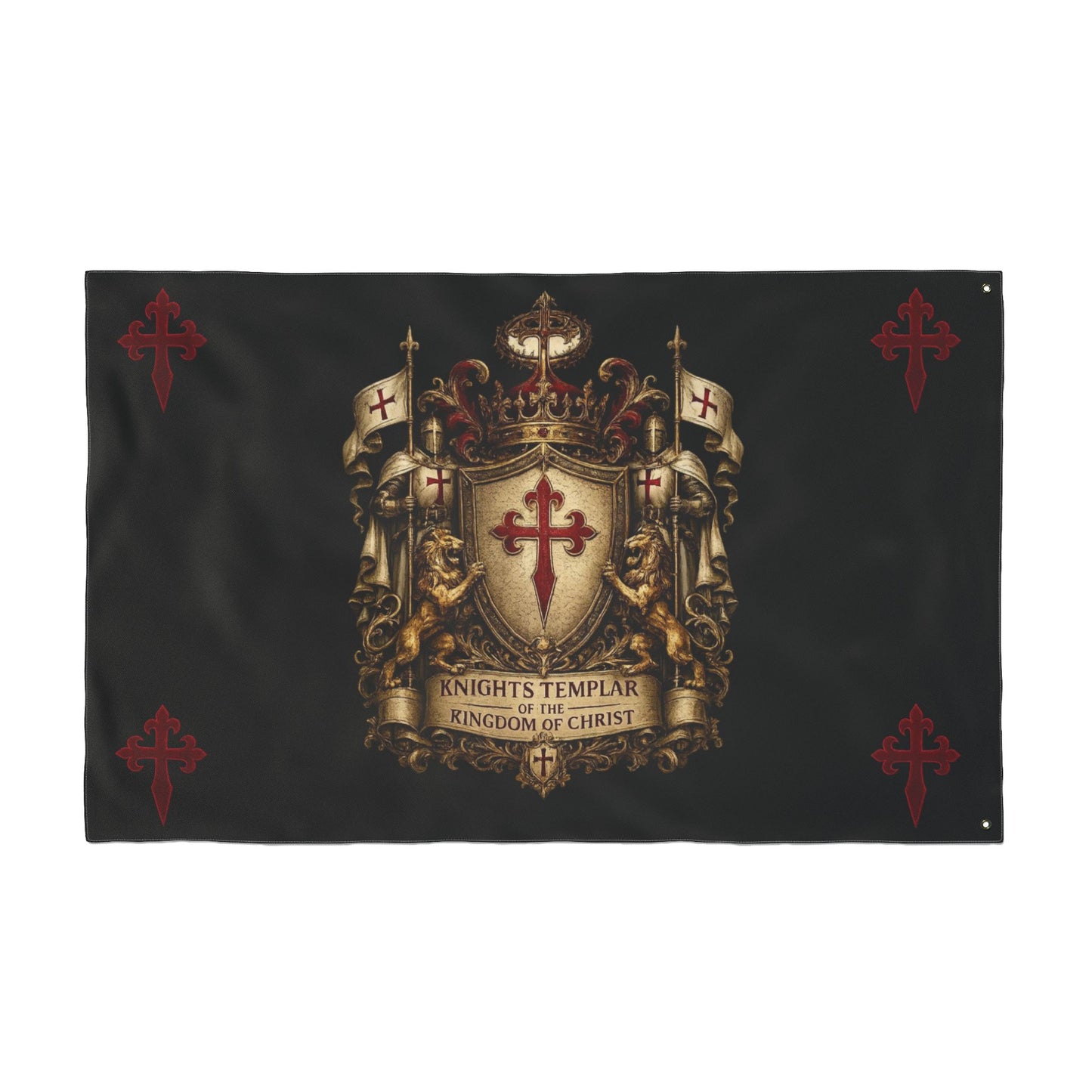 Knights Templar Double-Sided Flag – Kingdom of Christ Crest
