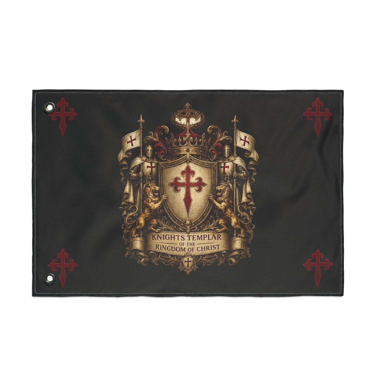 Knights Templar Double-Sided Flag – Kingdom of Christ Crest