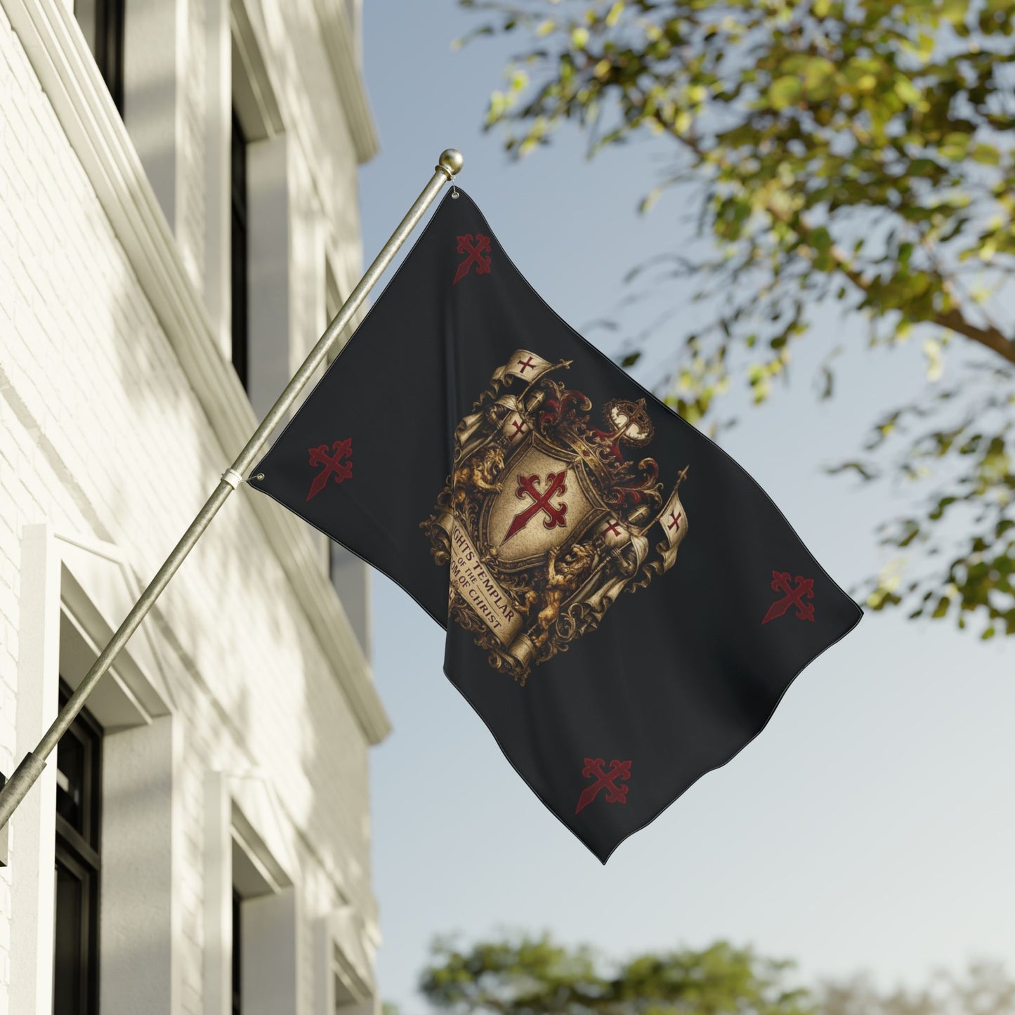 Knights Templar Double-Sided Flag – Kingdom of Christ Crest