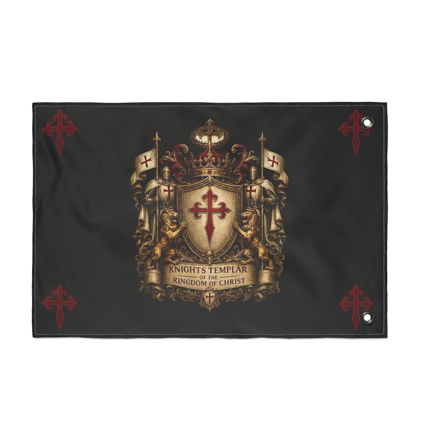 Knights Templar Double-Sided Flag – Kingdom of Christ Crest
