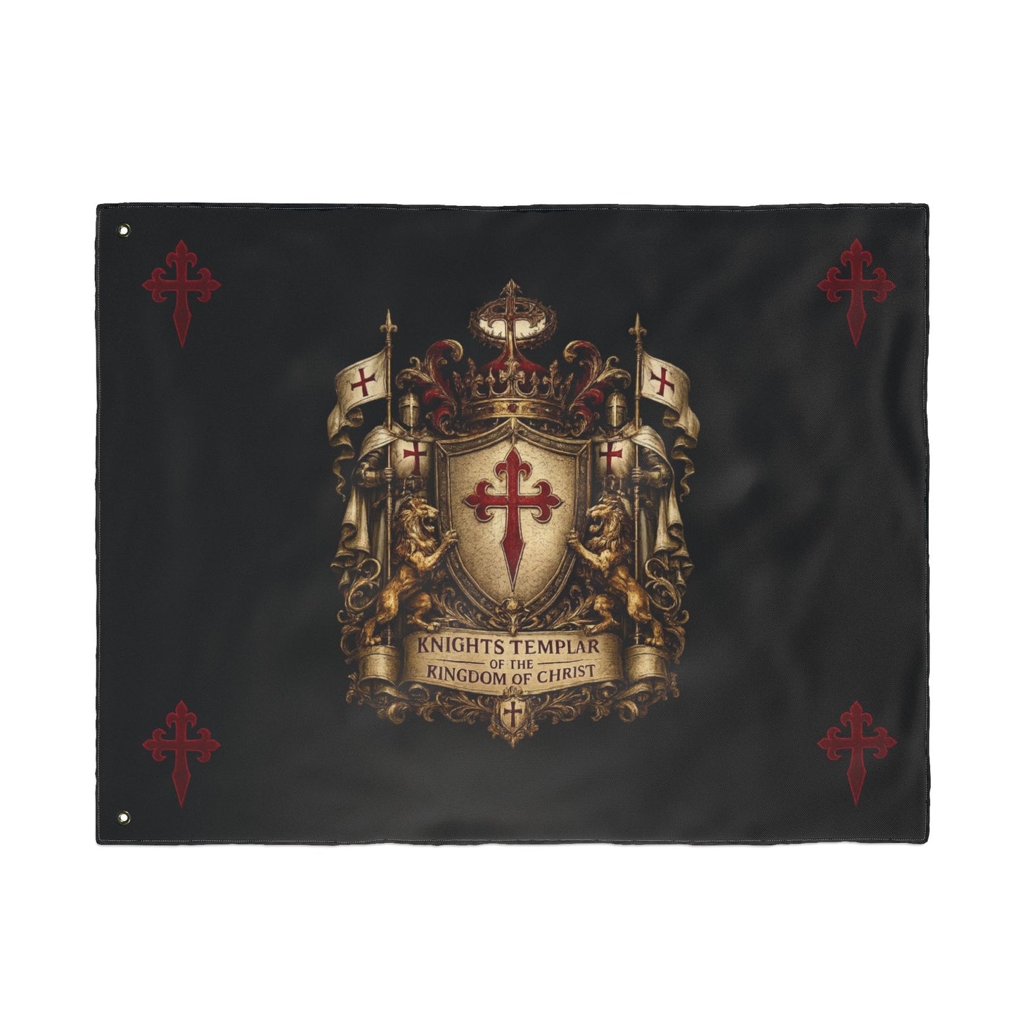 Knights Templar Double-Sided Flag – Kingdom of Christ Crest