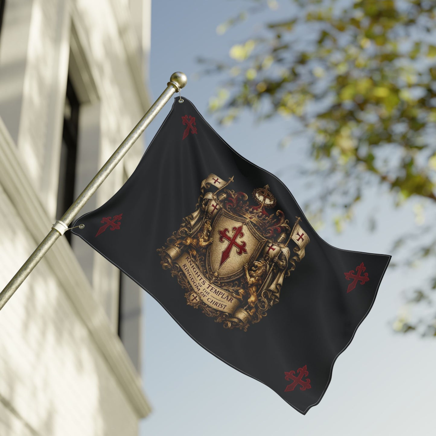 Knights Templar Double-Sided Flag – Kingdom of Christ Crest