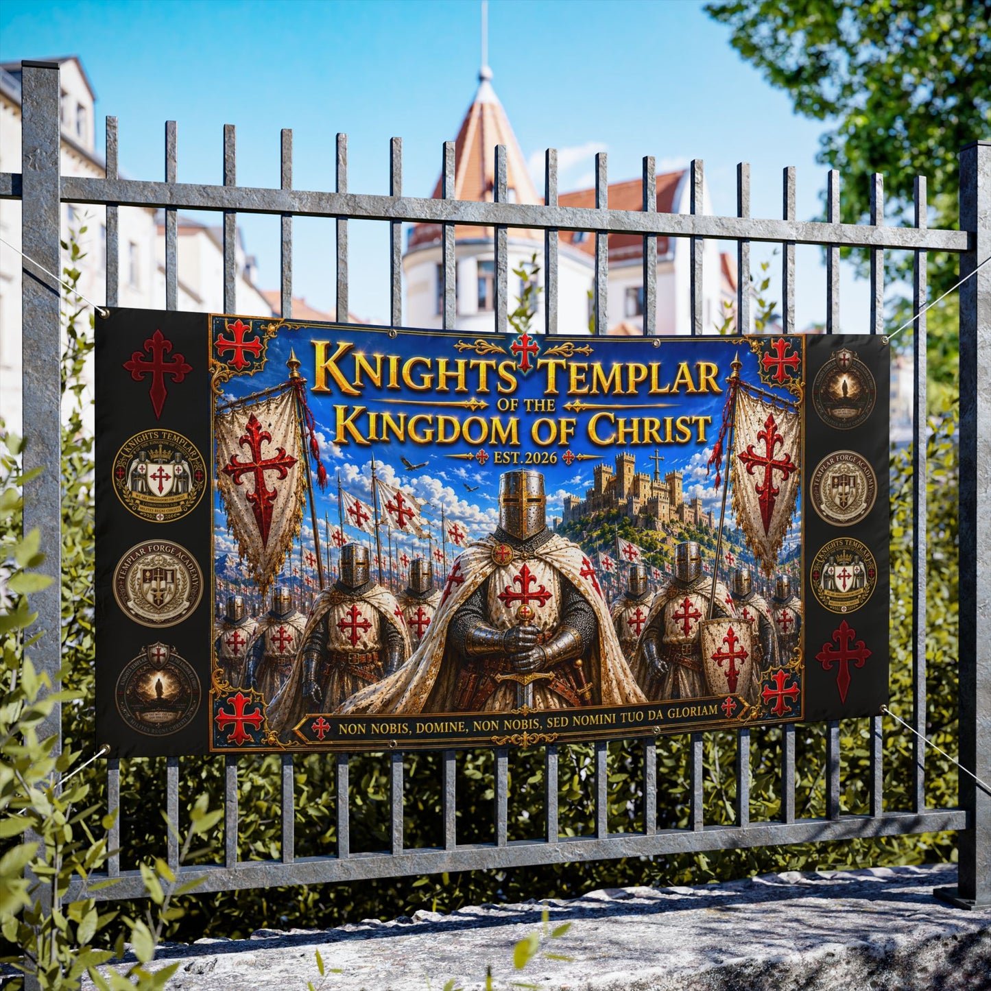 Knights Templar Vinyl Banner – Kingdom of Christ Religious Outdoor Sign