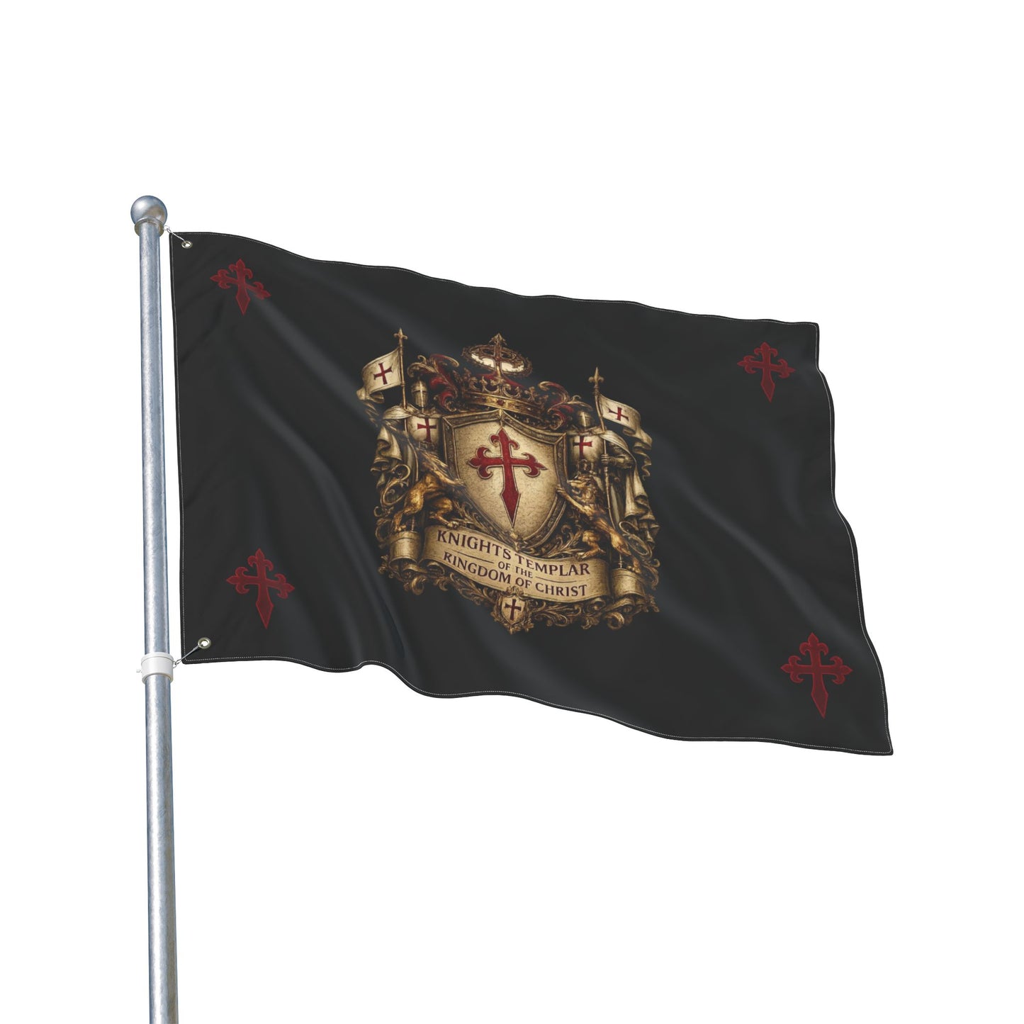 Knights Templar Double-Sided Flag – Kingdom of Christ Crest