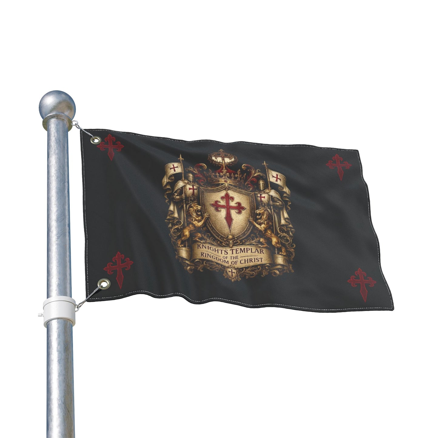 Knights Templar Double-Sided Flag – Kingdom of Christ Crest