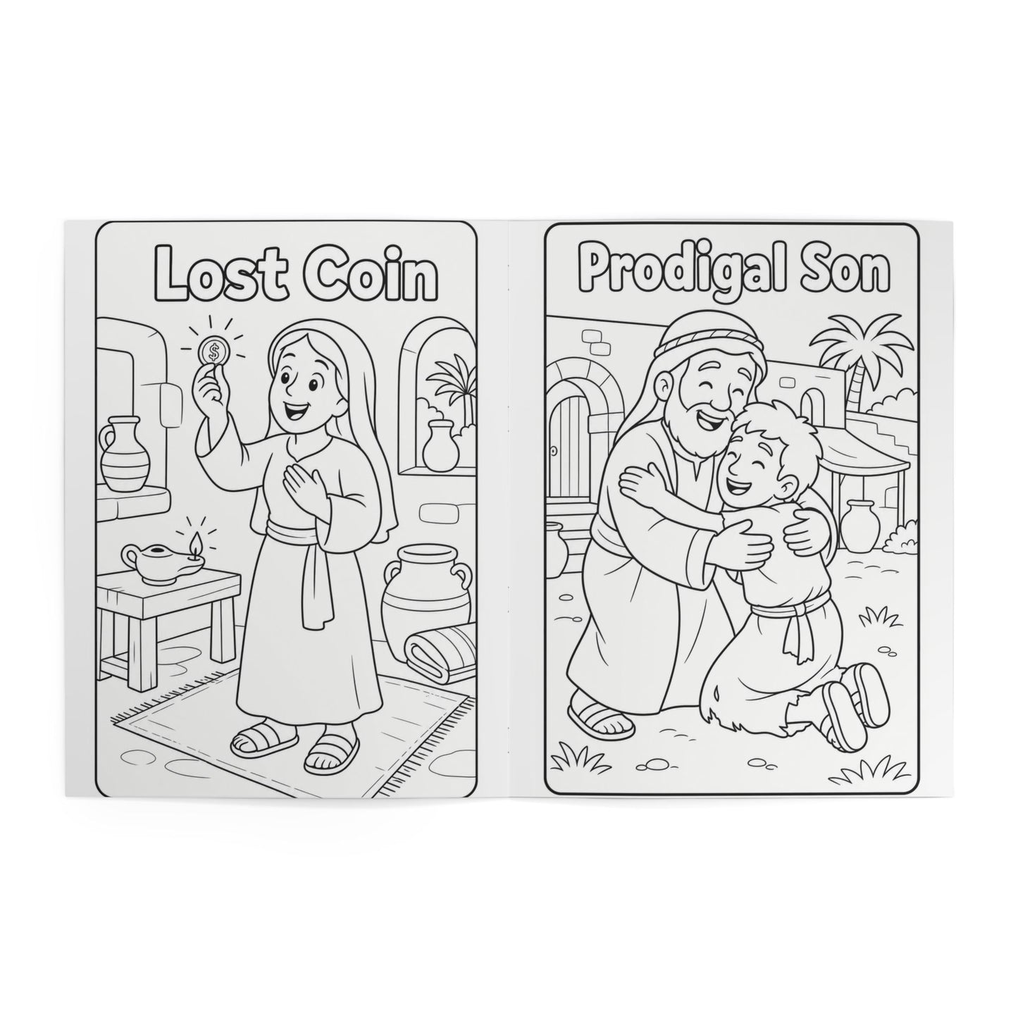 Calvery Cross Apparel "God Loves Me" Coloring Book — Christian Bible Stories Kids Book
