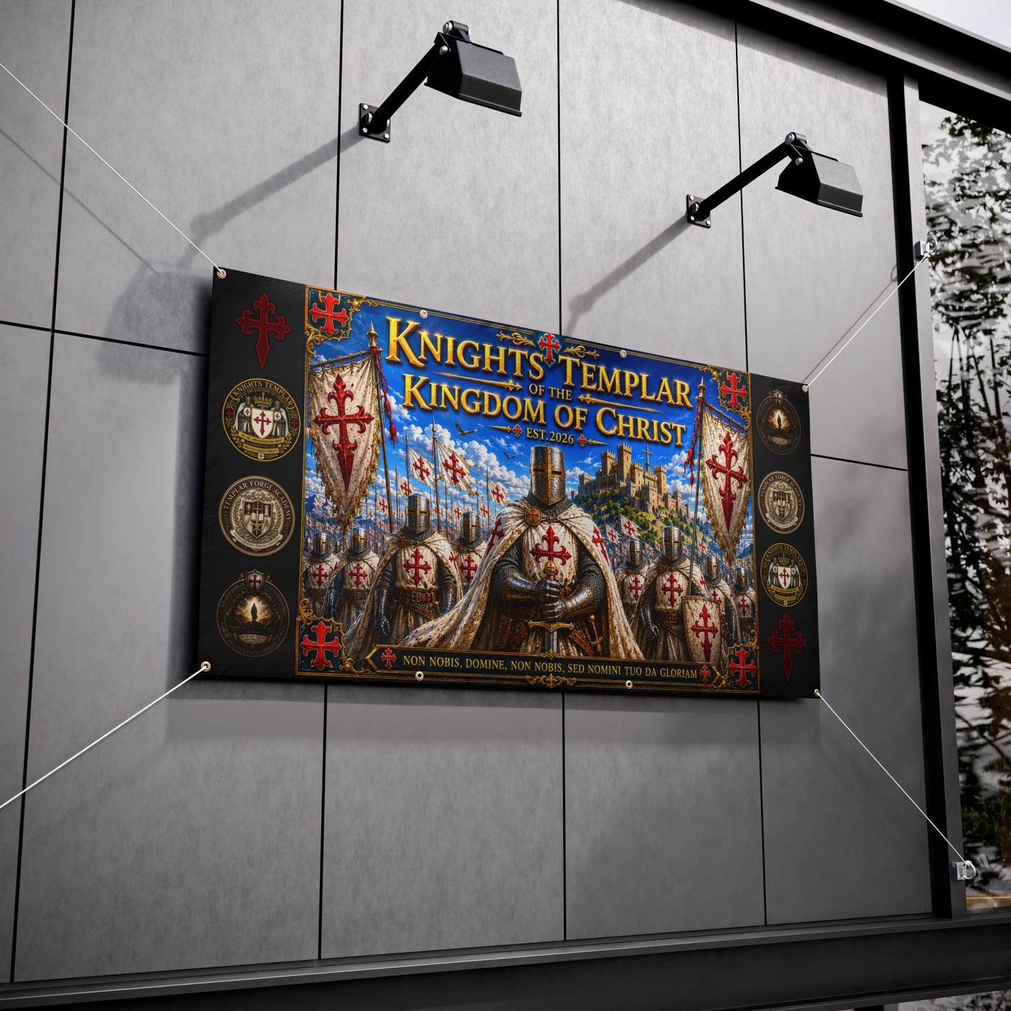 Knights Templar Vinyl Banner – Kingdom of Christ Religious Outdoor Sign