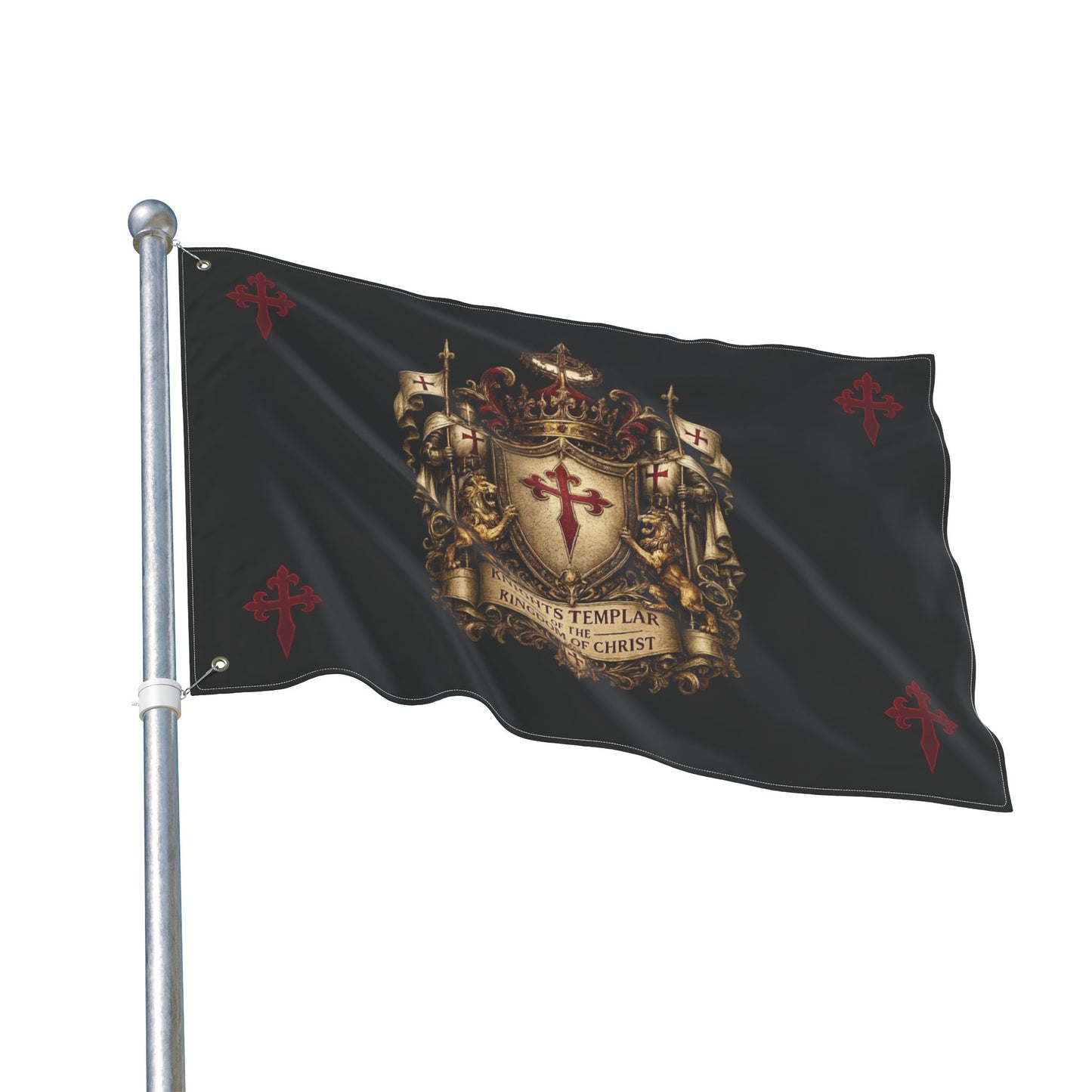 Knights Templar Double-Sided Flag – Kingdom of Christ Crest