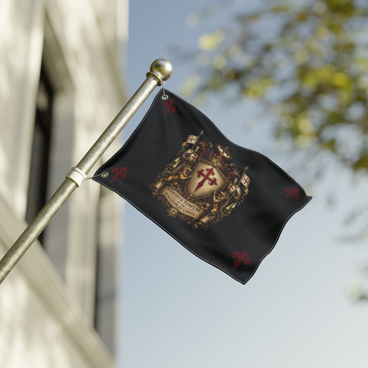 Knights Templar Double-Sided Flag – Kingdom of Christ Crest