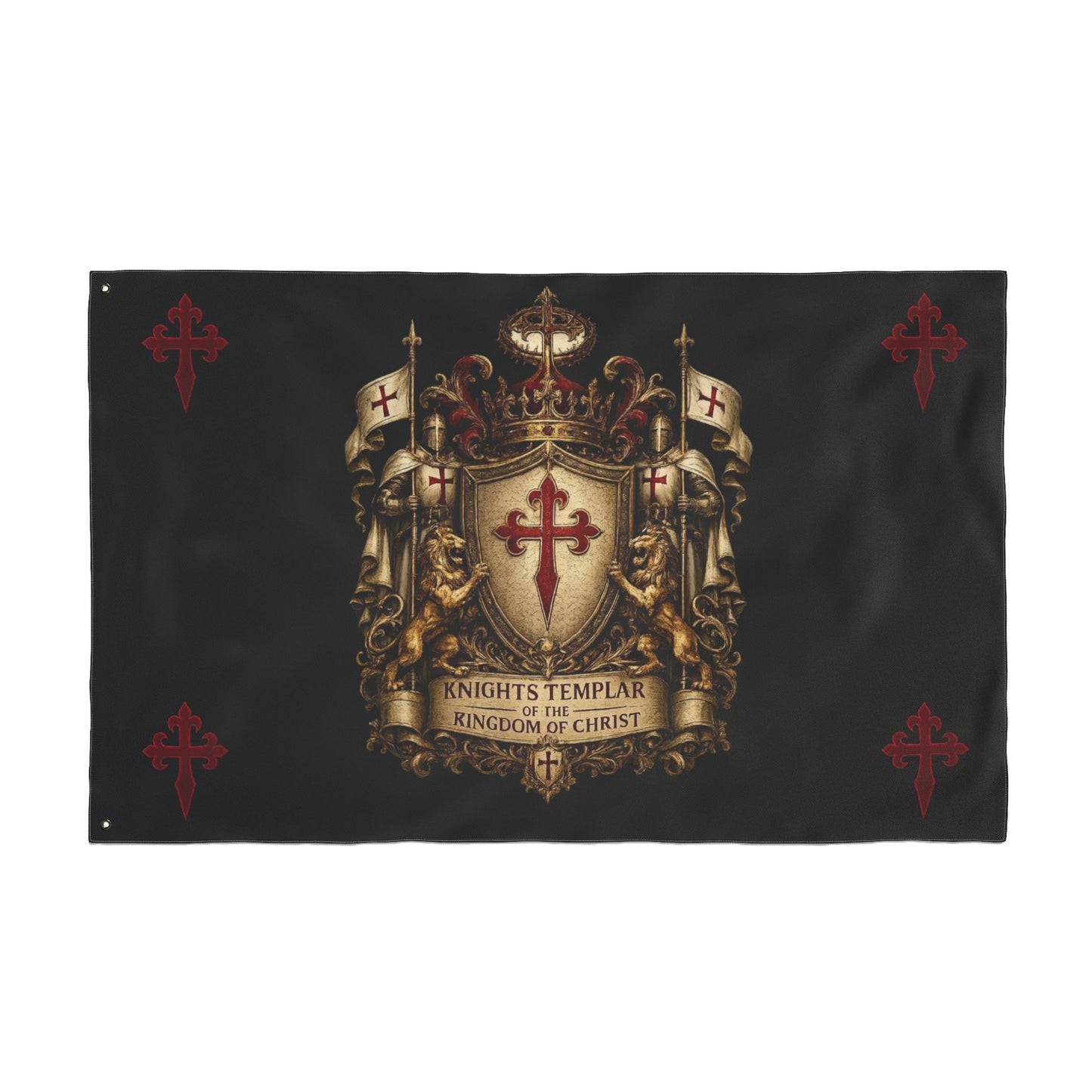 Knights Templar Double-Sided Flag – Kingdom of Christ Crest